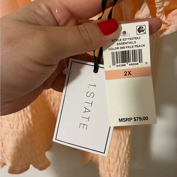 1. State Women's Light Peach Blouse - Picture 4 of 6